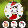 Personalized Cat Christmas Circle Ornament AG265 24O53 thumb 1