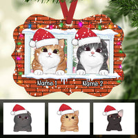Personalized Meowy Christmas Cat At Window Benelux Ornament AG306 24O34 thumb 1