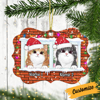 Personalized Meowy Christmas Cat At Window Benelux Ornament AG306 24O34 thumb 1
