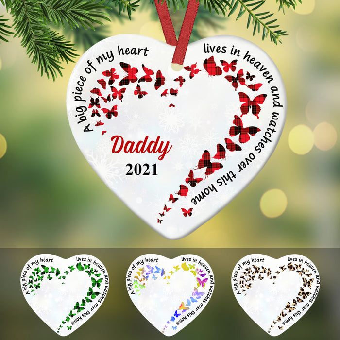 Personalized Memo Dad Mom Family Heaven Heart Ornament AG268 81O58 1