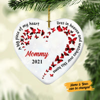 Personalized Memo Dad Mom Family Heaven Heart Ornament AG268 81O58 thumb 1