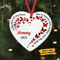 Personalized Memo Dad Mom Family Heaven Heart Ornament AG268 81O58 thumb 1