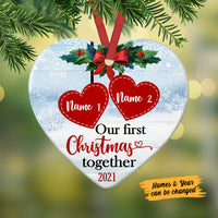 Personalized Christmas  Couple Heart Ornament AG264 26O58 thumb 1