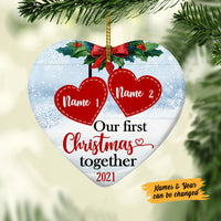 Personalized Christmas  Couple Heart Ornament AG264 26O58 thumb 1