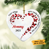 Personalized Memo Dad Mom Family Heaven Heart Ornament AG271 81O58 thumb 1