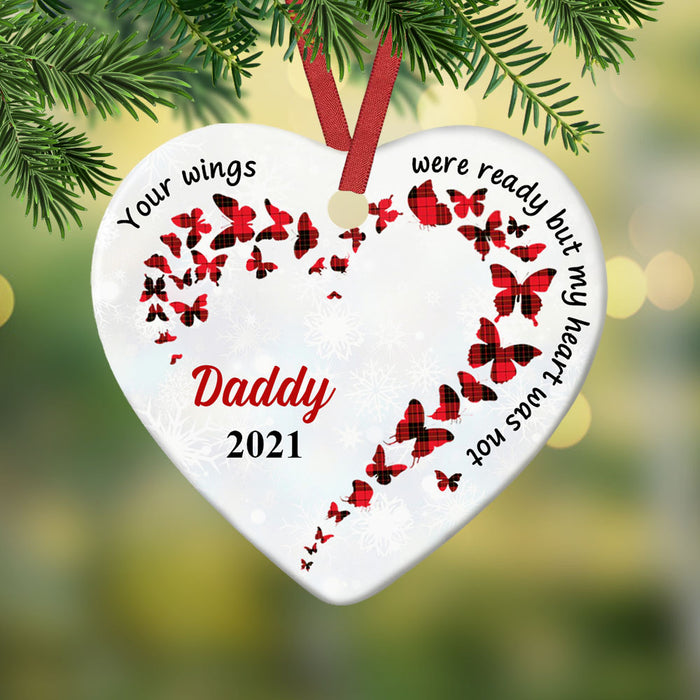 Personalized Memo Dad Mom Family Heaven Heart Ornament AG271 81O58 1
