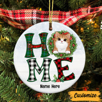 Personalized Cat Home Christmas Circle Ornament AG266 24O47 thumb 1
