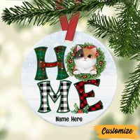 Personalized Cat Home Christmas Circle Ornament AG266 24O47 thumb 1