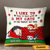 Personalized Stay In Bed With My Cat Christmas Pillow AG262 29O47 thumb 1
