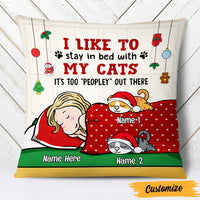 Personalized Stay In Bed With My Cat Christmas Pillow AG262 29O47 thumb 1