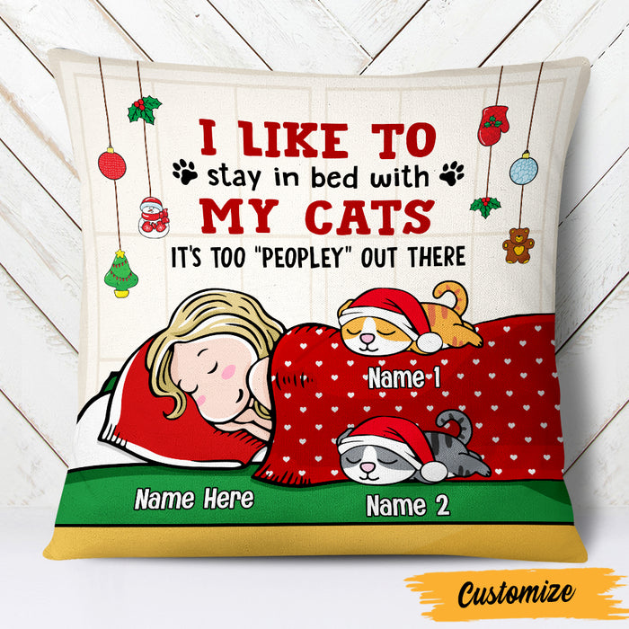 Personalized Stay In Bed With My Cat Christmas Pillow AG262 29O47 1
