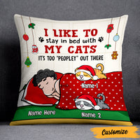 Personalized Stay In Bed With My Cat Christmas Pillow AG262 29O47 thumb 1