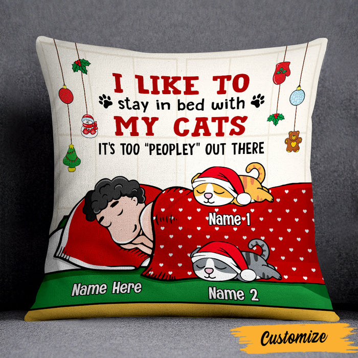 Personalized Stay In Bed With My Cat Christmas Pillow AG262 29O47 1