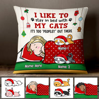 Personalized Stay In Bed With My Cat Christmas Pillow AG262 29O47 thumb 1