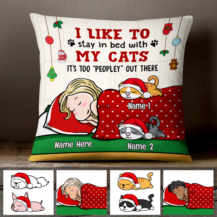 Personalized Stay In Bed With My Cat Christmas Pillow AG262 29O47 1