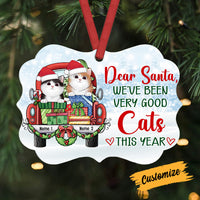 Personalized Christmas Cat Red Truck Benelux Ornament AG262 24O53 thumb 1