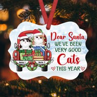 Personalized Christmas Cat Red Truck Benelux Ornament AG262 24O53 thumb 1