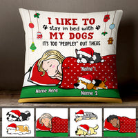 Personalized Stay In Bed With My Dog Christmas Pillow AG261 29O47 (Insert Included) thumb 1