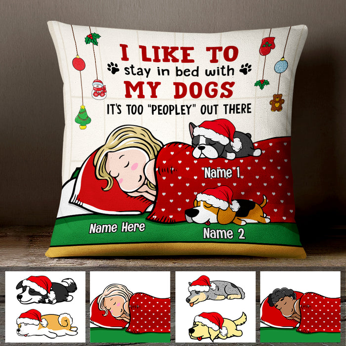 Personalized Stay In Bed With My Dog Christmas Pillow AG261 29O47 (Insert Included) 1
