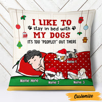 Personalized Stay In Bed With My Dog Christmas Pillow AG261 29O47 (Insert Included) thumb 1