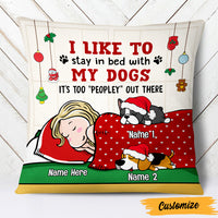 Personalized Stay In Bed With My Dog Christmas Pillow AG261 29O47 (Insert Included) thumb 1
