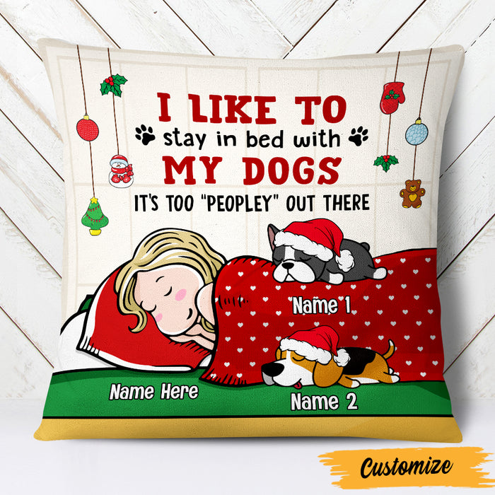 Personalized Stay In Bed With My Dog Christmas Pillow AG261 29O47 (Insert Included) 1