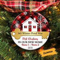 Personalized First Christmas New Home Circle Ornament AG305 24O58 thumb 1