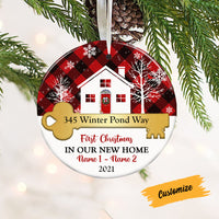 Personalized First Christmas New Home Circle Ornament AG305 24O58 thumb 1