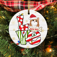 Personalized Love Cat Christmas Circle Ornament AG304 87O34 thumb 1