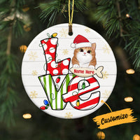 Personalized Love Cat Christmas Circle Ornament AG304 87O34 thumb 1