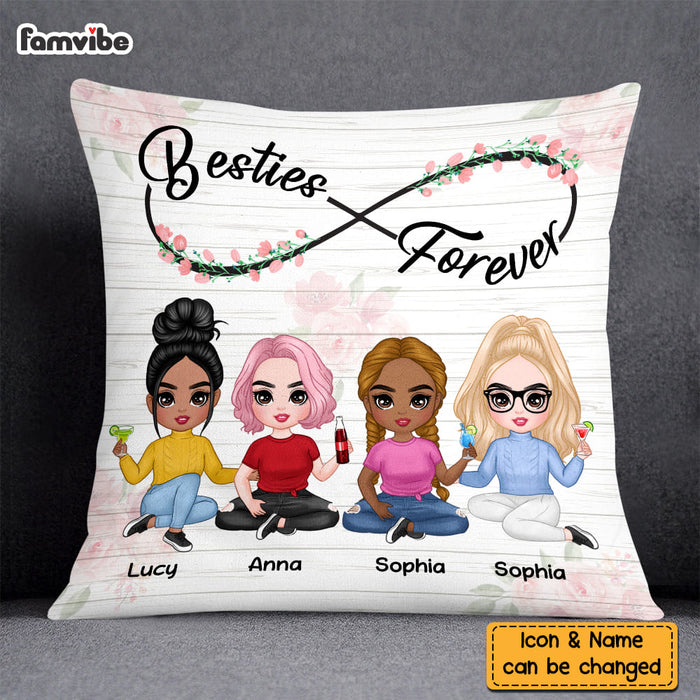 Personalized Friends Forever Flower Infinity Pillow 22687 1