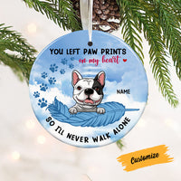 Personalized Dog Memo Never Walk Alone Circle Ornament AG302 85O58 thumb 1