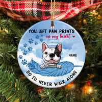 Personalized Dog Memo Never Walk Alone Circle Ornament AG302 85O58 thumb 1