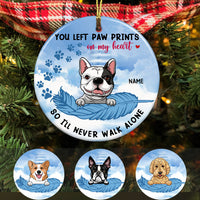 Personalized Dog Memo Never Walk Alone Circle Ornament AG302 85O58 thumb 1