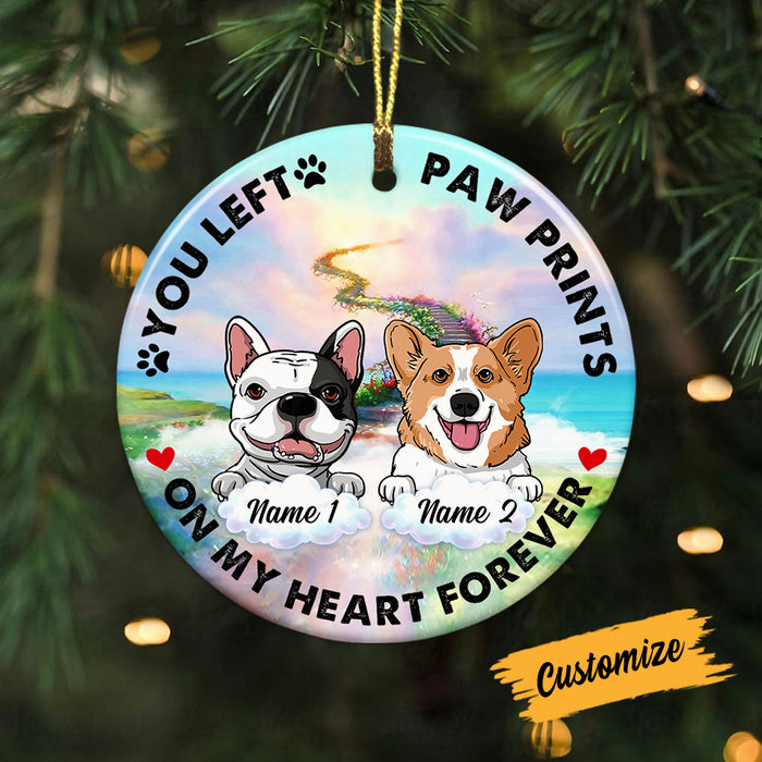 Personalized Dog Memo In My Heart Circle Ornament AG302 95O53 1