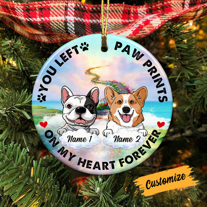 Personalized Dog Memo In My Heart Circle Ornament AG302 95O53 1