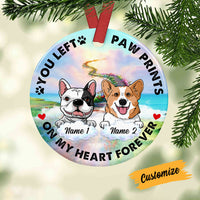 Personalized Dog Memo In My Heart Circle Ornament AG302 95O53 thumb 1