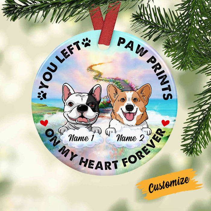 Personalized Dog Memo In My Heart Circle Ornament AG302 95O53 1