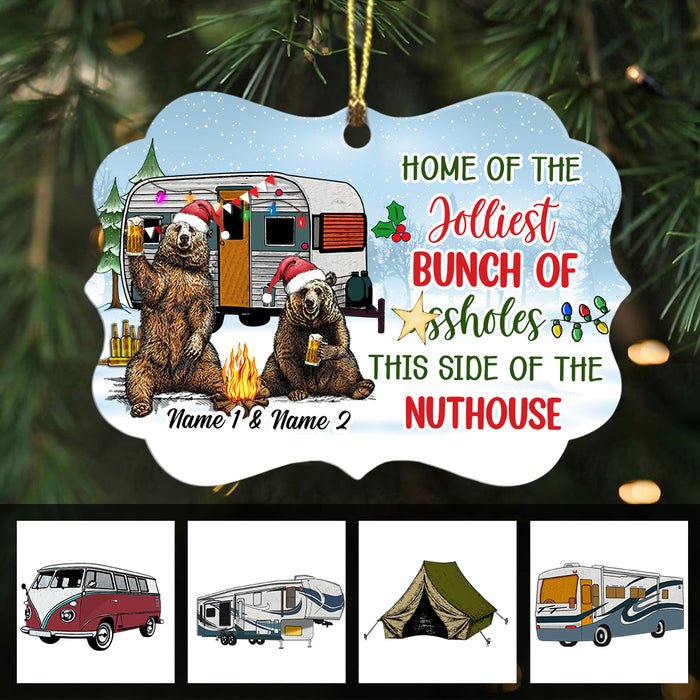 Personalized Bear Couple Camping Family Christmas Benelux Ornament AG304 81O34 1