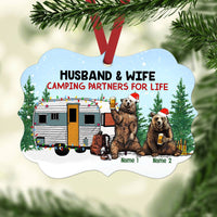 Personalized Bear Couple Camping Family Christmas Benelux Ornament AG302 81O58 thumb 1