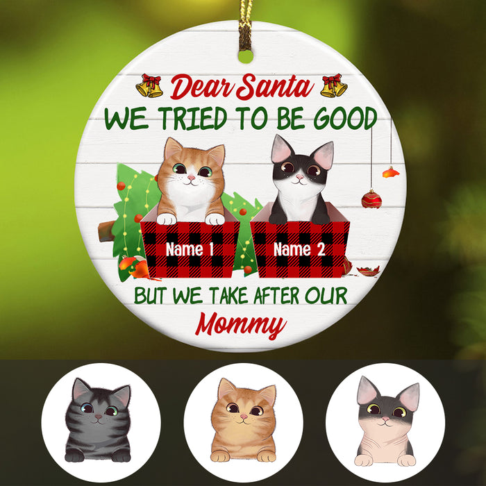 Personalized Cat Christmas Circle Ornament AG306 95O34 1