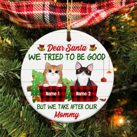 Personalized Cat Christmas Circle Ornament AG306 95O34 thumb 1