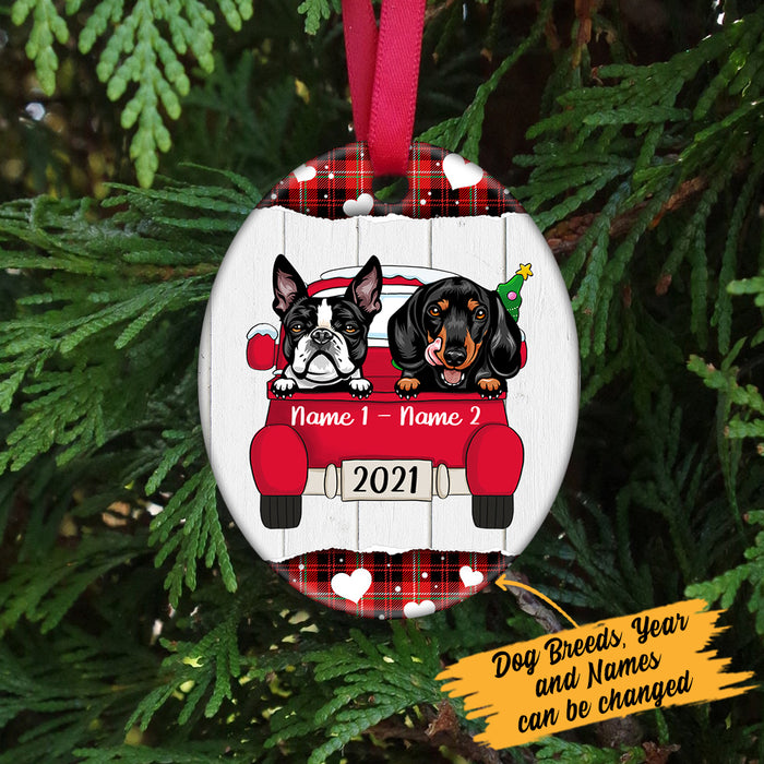 Personalized Dog Christmas Oval Ornament AG303 95O36 1