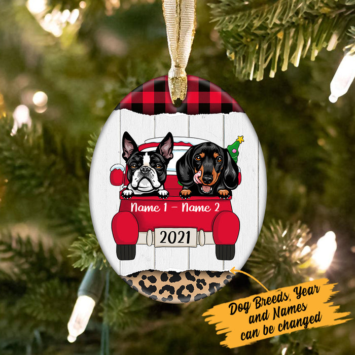 Personalized Dog Christmas Oval Ornament AG303 95O36 1