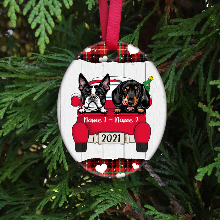 Personalized Dog Christmas Oval Ornament AG303 95O36 1