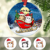 Personalized Cat Christmas Circle Ornament AG306 87O36 1