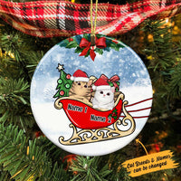 Personalized Cat Christmas Circle Ornament AG306 87O36 thumb 1