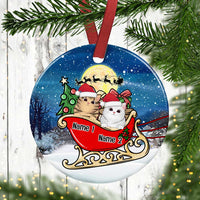 Personalized Cat Christmas Circle Ornament AG306 87O36 thumb 1