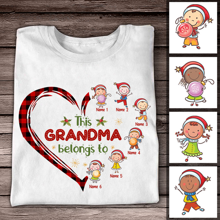Personalized Mom Grandma Heart T Shirt AG311 30O47 1