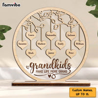 Personalized To Grandma Grandkids Life More Grand Heart Tree Plaque 22737 thumb 1